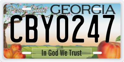 GA license plate CBY0247