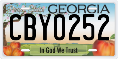 GA license plate CBY0252