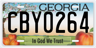 GA license plate CBY0264