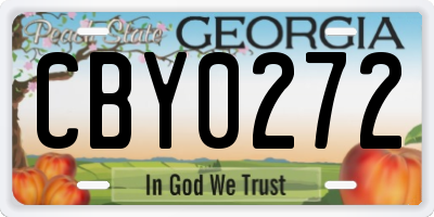 GA license plate CBY0272