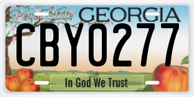 GA license plate CBY0277