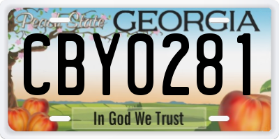 GA license plate CBY0281