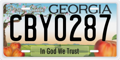 GA license plate CBY0287