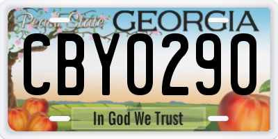 GA license plate CBY0290