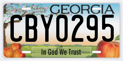 GA license plate CBY0295