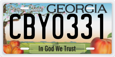 GA license plate CBY0331