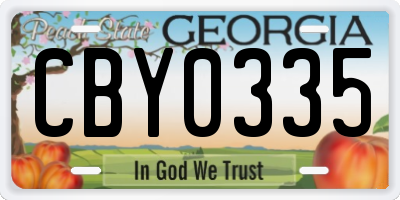 GA license plate CBY0335
