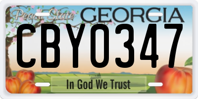GA license plate CBY0347
