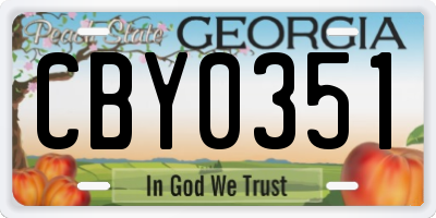 GA license plate CBY0351