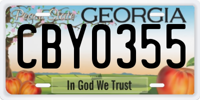 GA license plate CBY0355