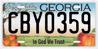 GA license plate CBY0359