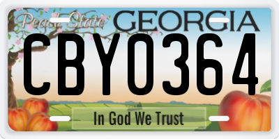 GA license plate CBY0364