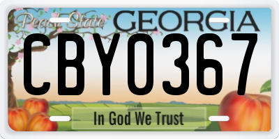 GA license plate CBY0367