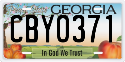 GA license plate CBY0371