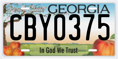 GA license plate CBY0375