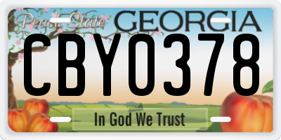 GA license plate CBY0378