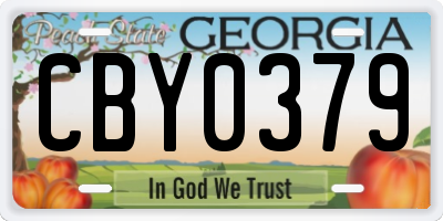 GA license plate CBY0379