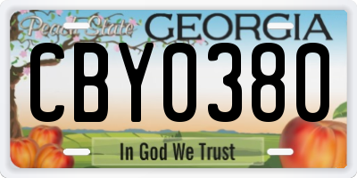 GA license plate CBY0380