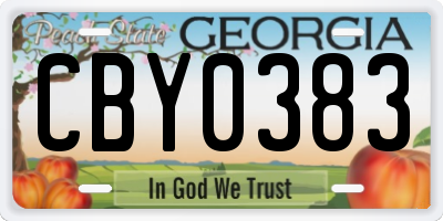 GA license plate CBY0383