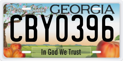 GA license plate CBY0396