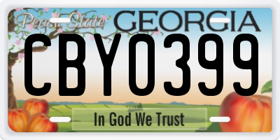 GA license plate CBY0399