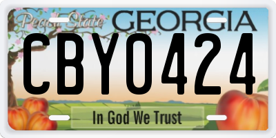 GA license plate CBY0424