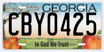 GA license plate CBY0425