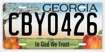 GA license plate CBY0426