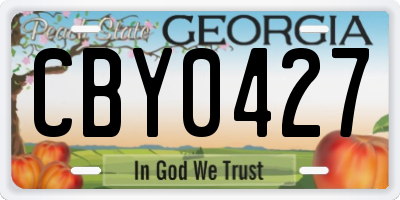 GA license plate CBY0427