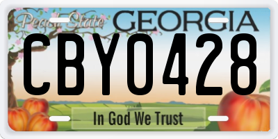 GA license plate CBY0428