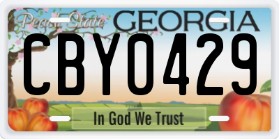 GA license plate CBY0429