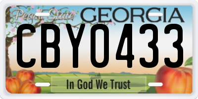 GA license plate CBY0433