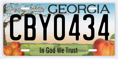GA license plate CBY0434