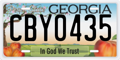 GA license plate CBY0435