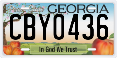 GA license plate CBY0436
