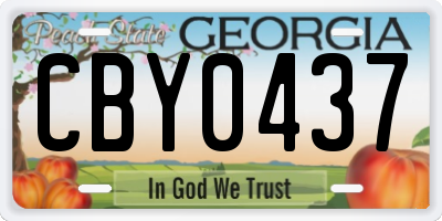 GA license plate CBY0437