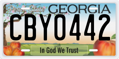 GA license plate CBY0442
