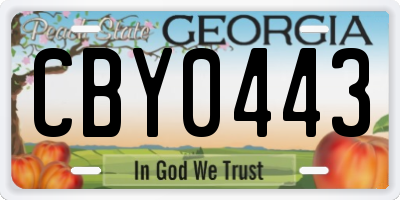 GA license plate CBY0443