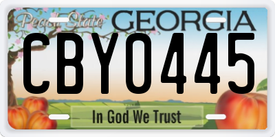 GA license plate CBY0445