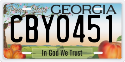 GA license plate CBY0451