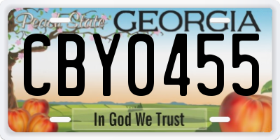 GA license plate CBY0455