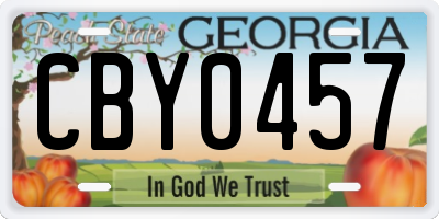 GA license plate CBY0457