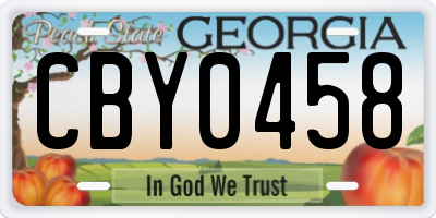GA license plate CBY0458