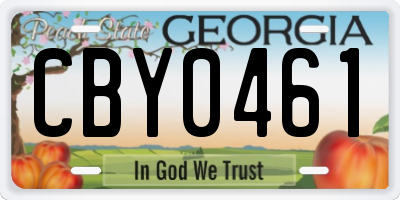 GA license plate CBY0461
