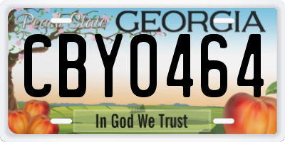 GA license plate CBY0464