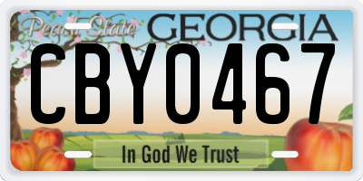 GA license plate CBY0467