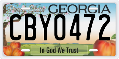 GA license plate CBY0472