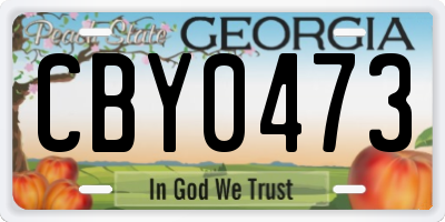 GA license plate CBY0473