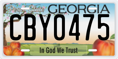 GA license plate CBY0475