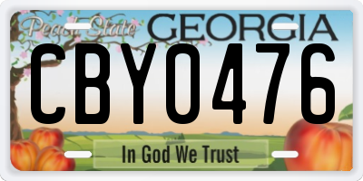 GA license plate CBY0476